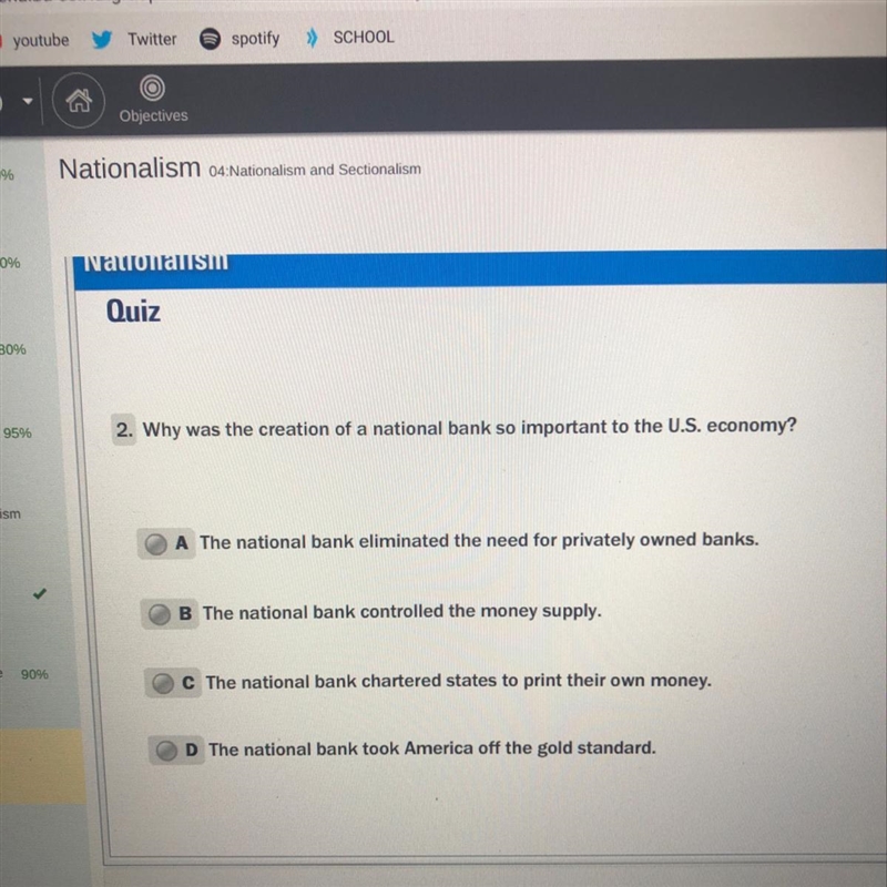 Why was the creation of a national bank so important to the US economy-example-1