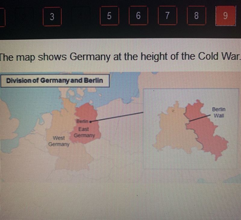 HELP !! (15 points) The inset on the map shows that Berlin was... A) locates in West-example-1