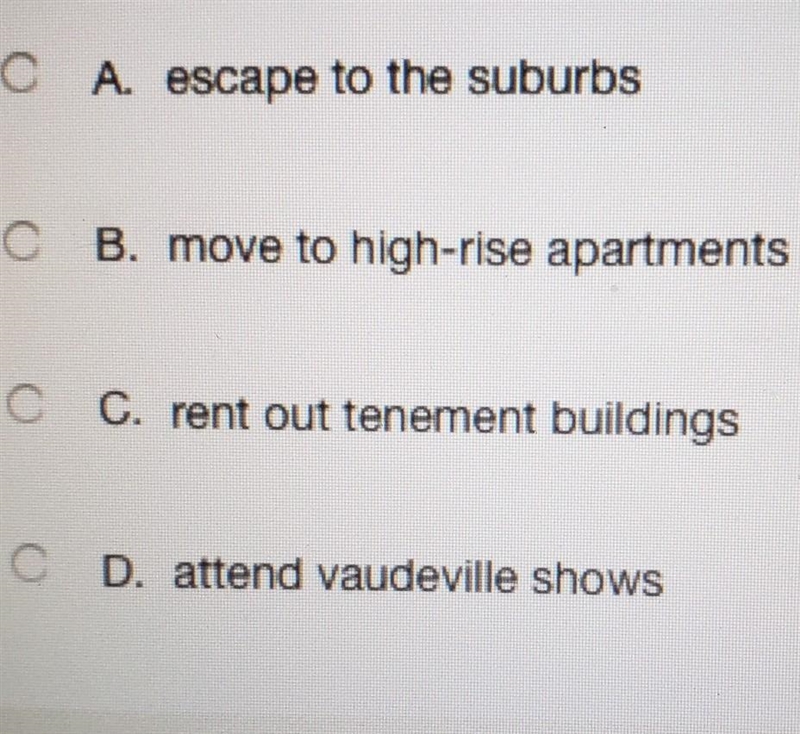 1. what was the main response of the middle class to the challenges of city living-example-1