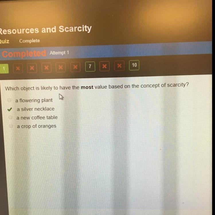 Which object is likely to have the most value based on the concept of scarcity-example-1