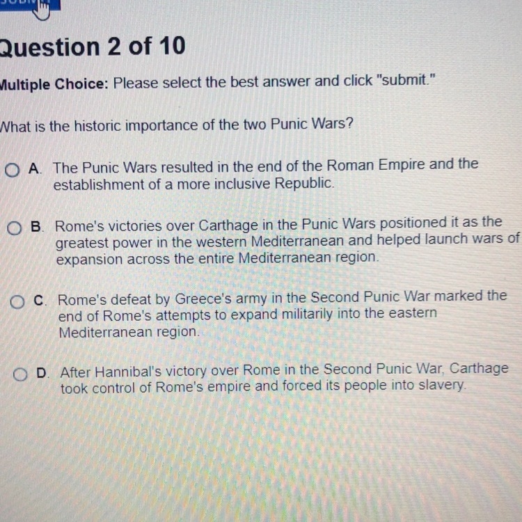 Which is the historic importance of the two punic wars?-example-1