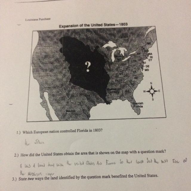 I Need Help This Is About The Louisiana Purchase Of 1803 Please Answer #3-example-1