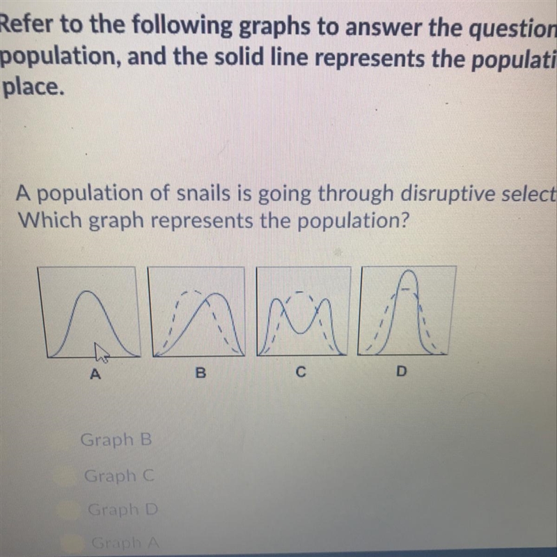 A population of snails is going through disruptive selection as it relates to their-example-1