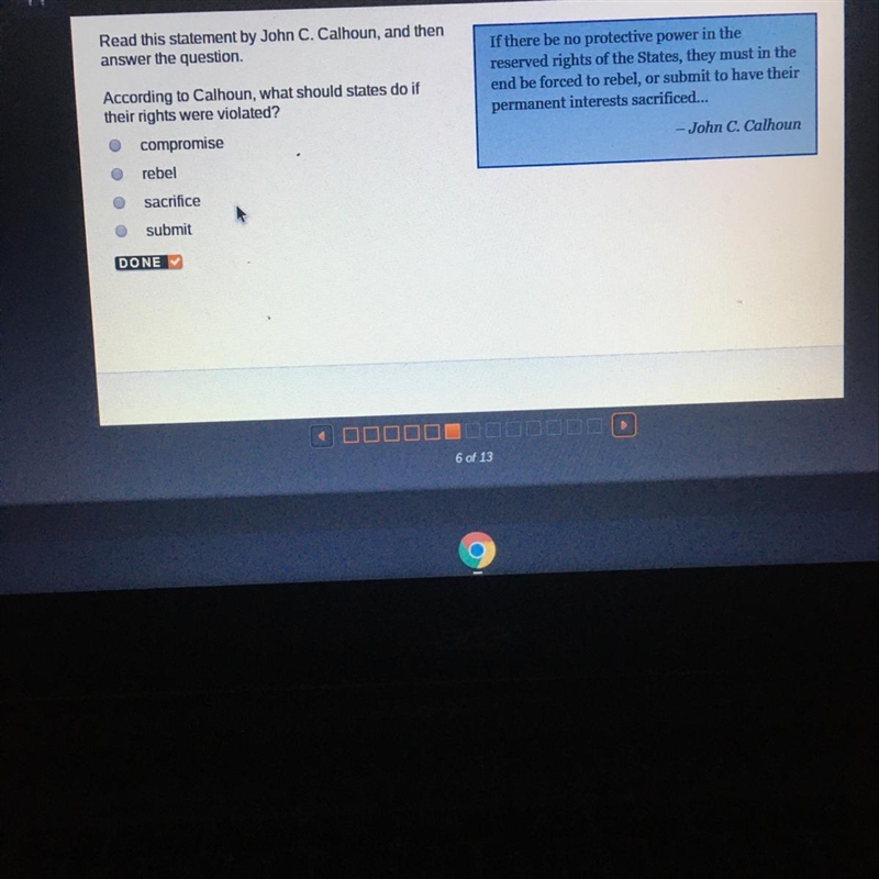 According to Calhoun , what should states do if their rights were violated?-example-1