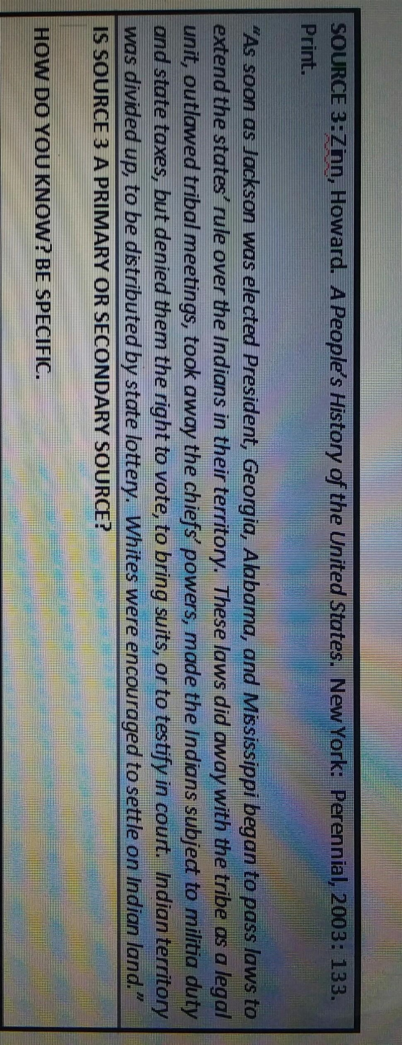 IS SOURCE 3 A PRIMARY OR SECONDARY SOURCE? HOW DO YOU KNOW? BE SPECIFIC. ​-example-1