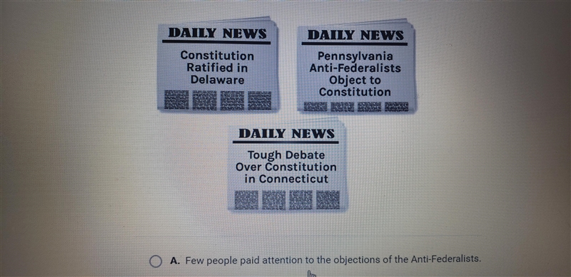 What do these headlines demonstrate about the process of ratifying the Constitution-example-1