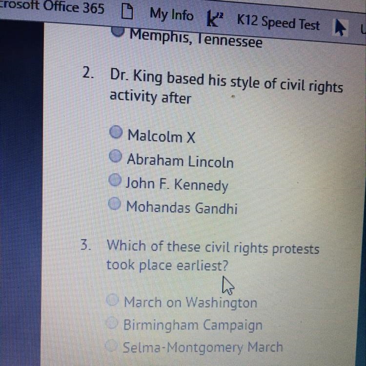 Dr. King based his style of civil rights activity after-example-1