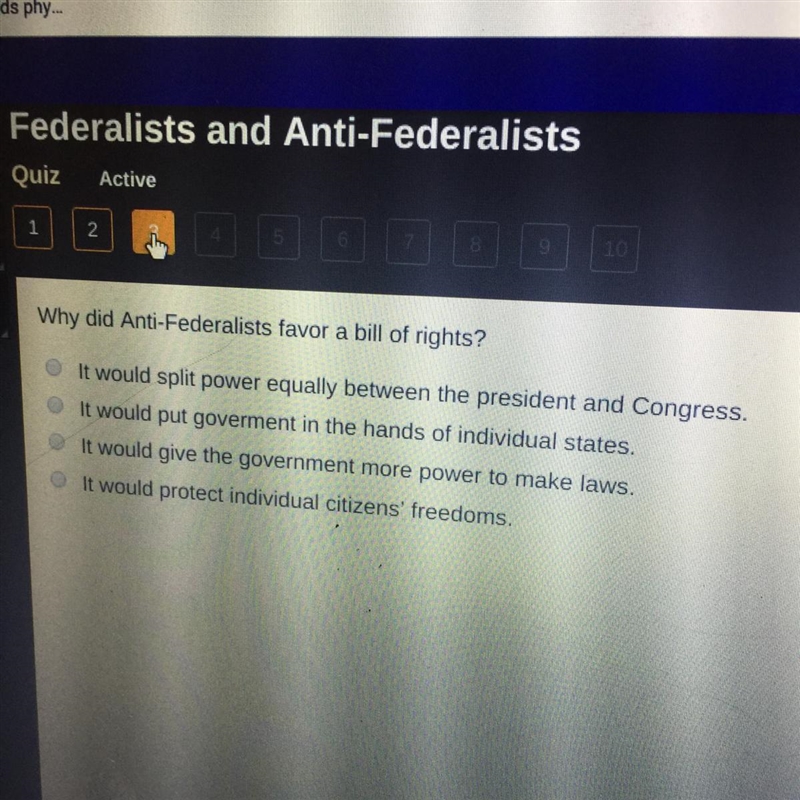 Why did antifederalist favor a bill of rights?-example-1