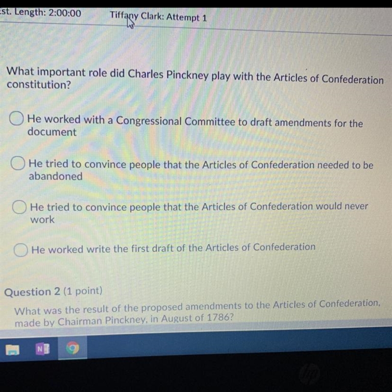 What important role did Charles pin kidney play with the articles of confederation-example-1