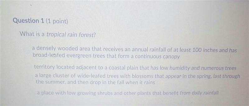 What is a tropical rain forest-example-1