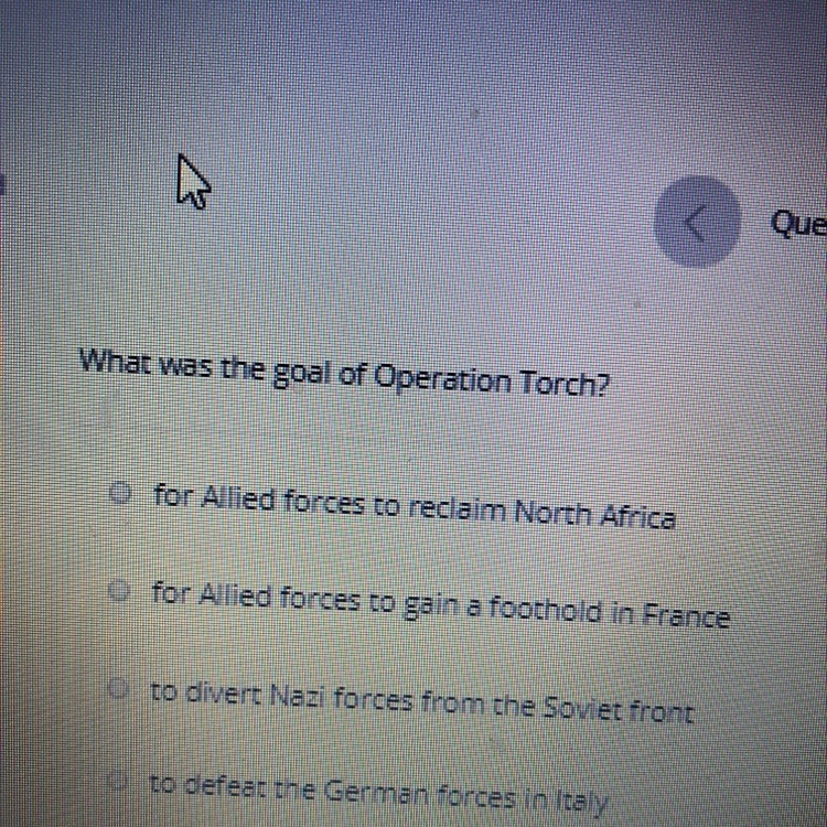 What was the goal of operation torch-example-1