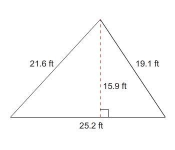 What is the area of this triangle, in square yards? 14.84 yd2 22.26 yd2 30.24 yd2 44.52 yd-example-1