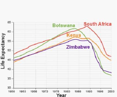 Look at this graph from When Birds Get Flu and Cows Go Mad! by John DiConsiglio. HIV-example-1