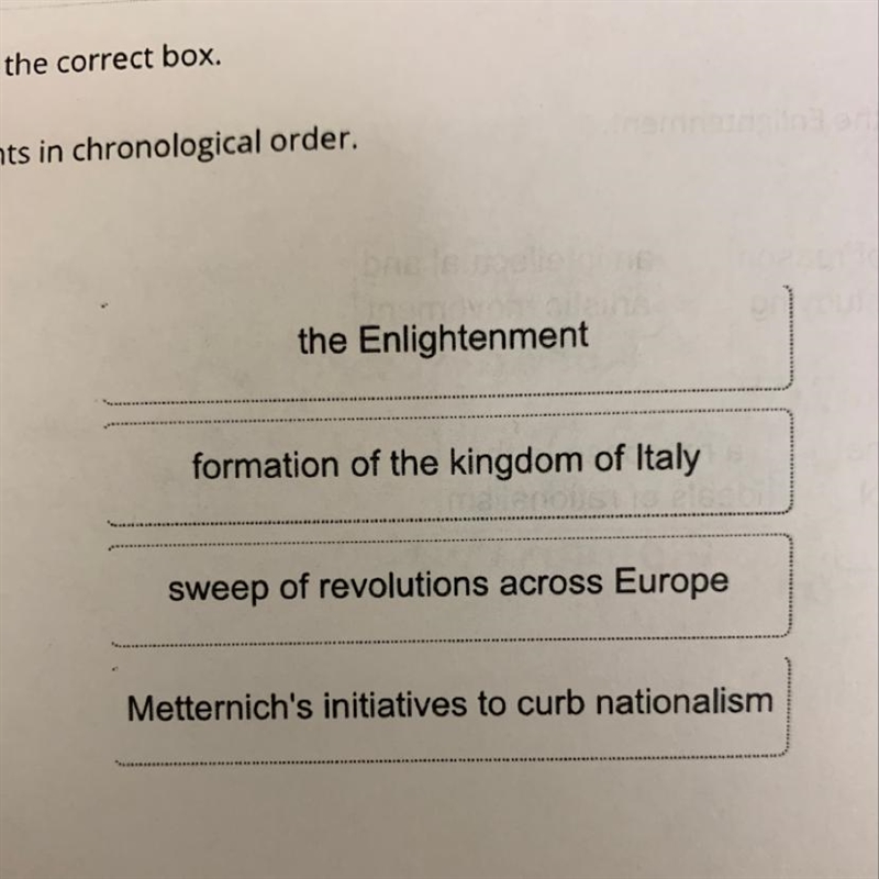 Arrange the events in chronological order-example-1