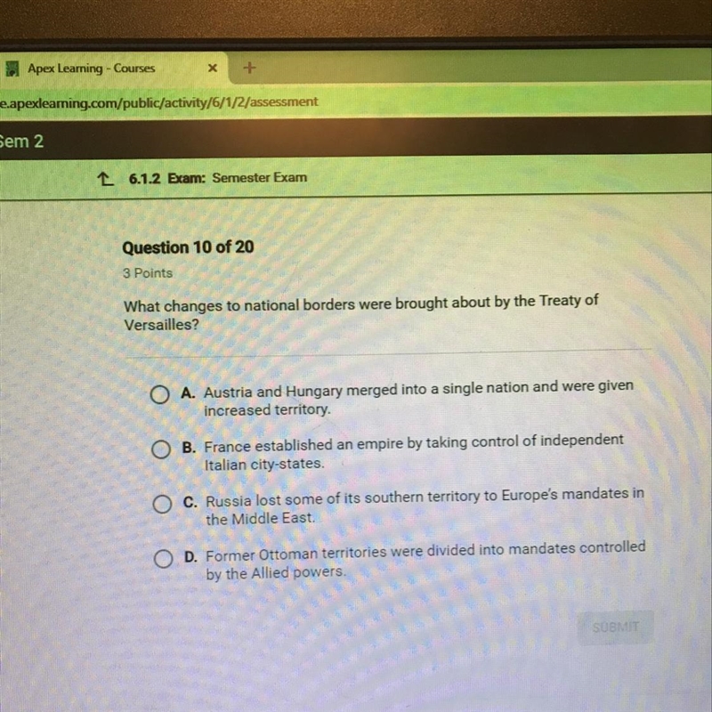 What changes to national borders were brought about by the Treaty of Versailles?-example-1