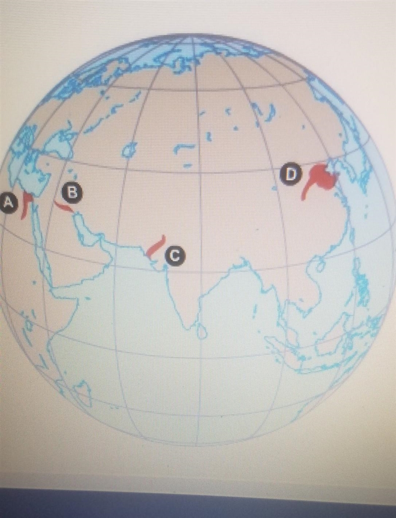 C is China c is Egypt c is indus valley c is Mesopotamia d is China d is Egypt d is-example-1