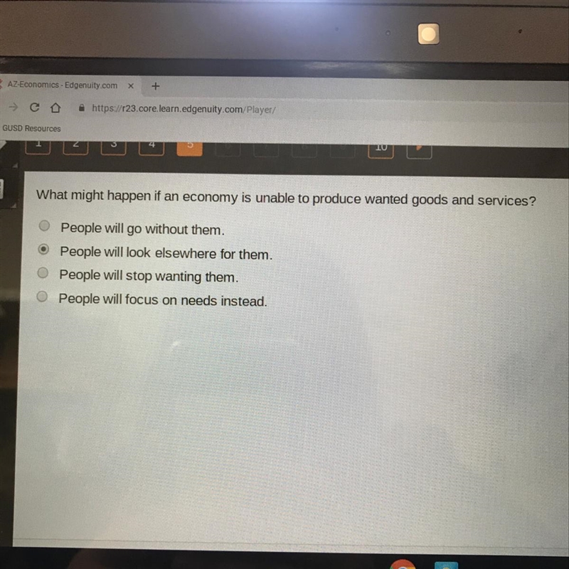 What might happen if an economic is unable to produce wanted goods and services?-example-1