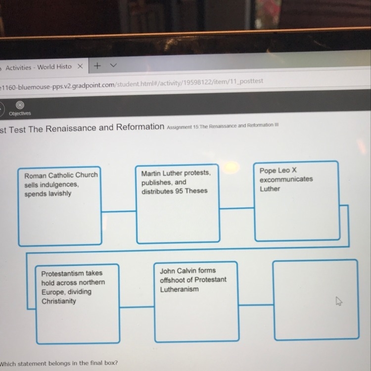 Use the chart to answer the question. Which statement belongs in the final box? - the-example-1