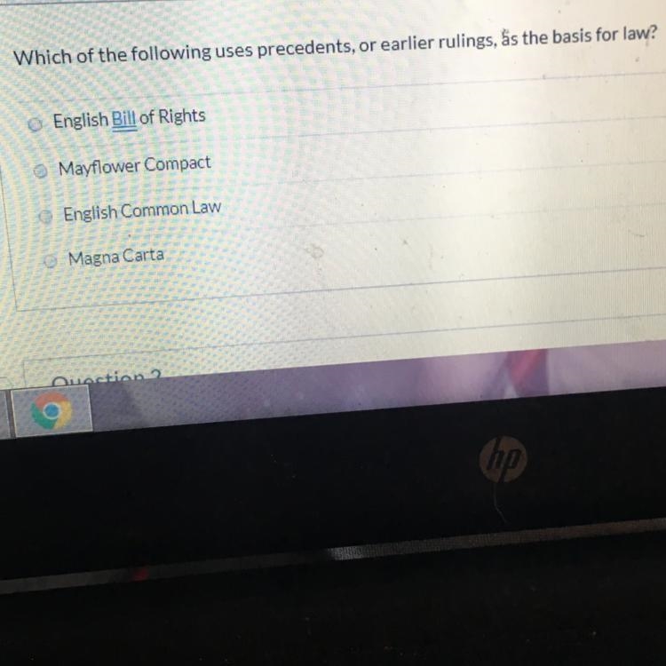 Which of the following uses precedents or earlier rulings as the basis for law-example-1