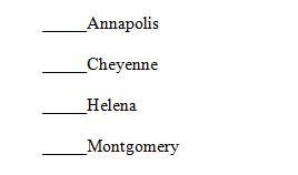 Write the abbreviation of the state on the map next to its capital below. State abbreviations-example-2