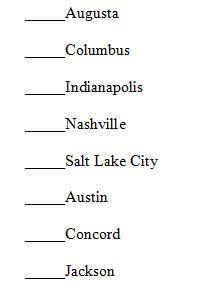 Write the abbreviation of the state on the map next to its capital below. State abbreviations-example-3