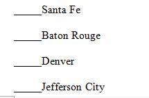 Write the abbreviation of the state on the map next to its capital below. State abbreviations-example-4