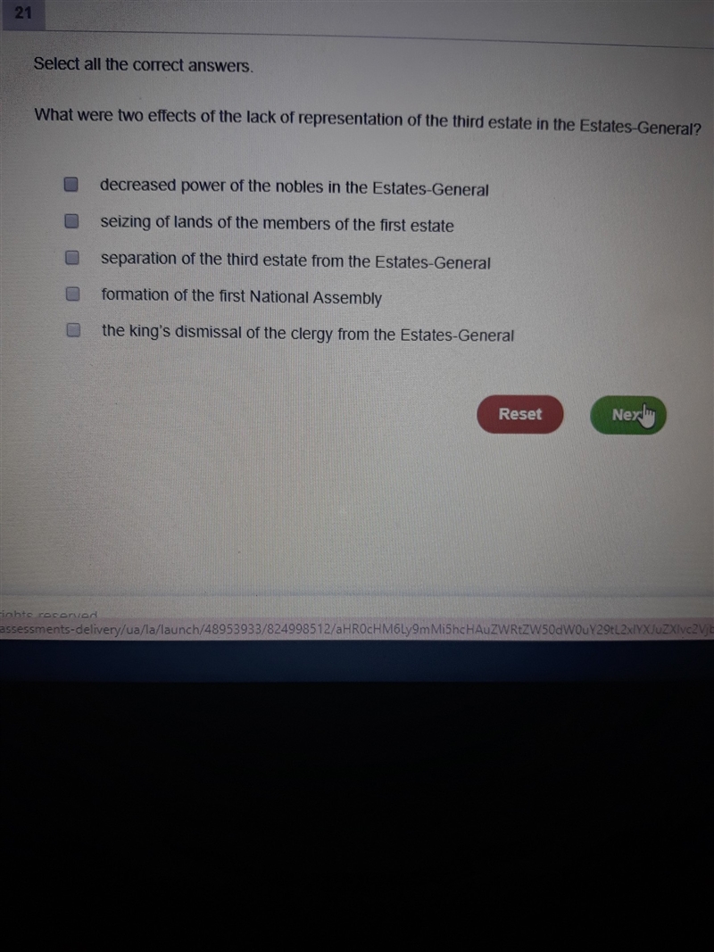 What are two effects of the lack of representation of the third estate in the Estates-example-1