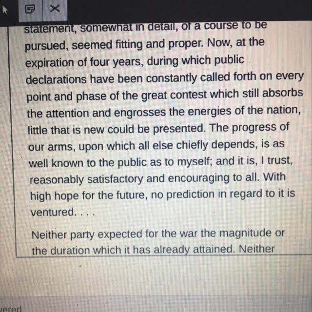 ###3. Which of the following does the excerpt most clearly suyyesi about Lincoln's-example-1