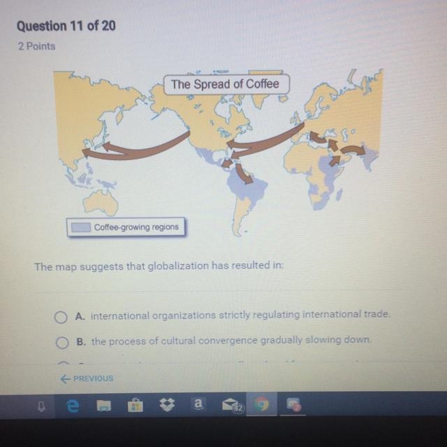 The map suggests that globalization has resulted in: A. international organizations-example-1