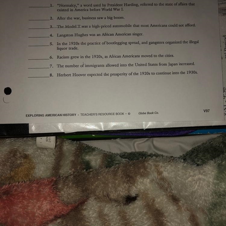 Please write true or false for each-example-1