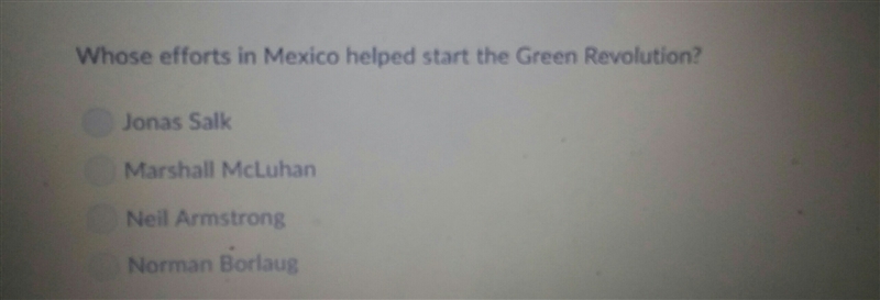 Who efforts in mexico helped start the green revolution?-example-1