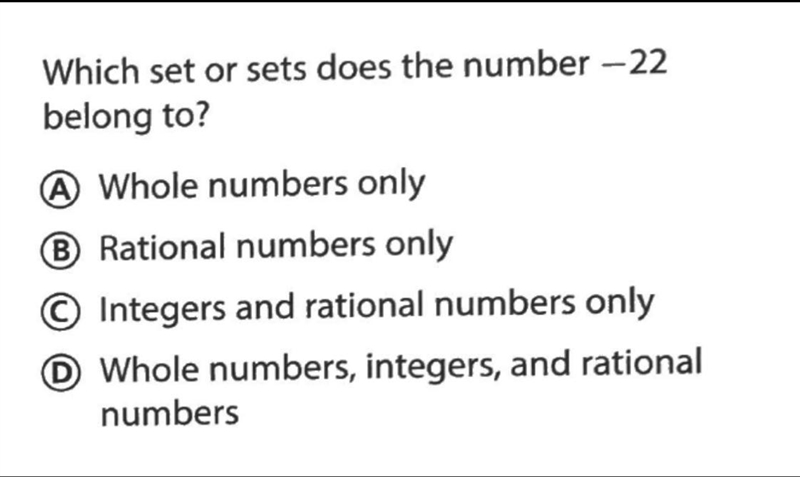 Which set or sets does the number -22 belong to?-example-1