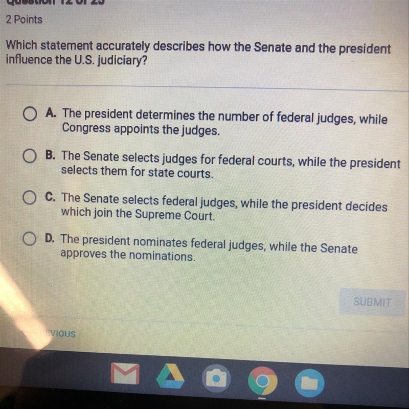 Which statement accurately describes how the senate and the president influence the-example-1