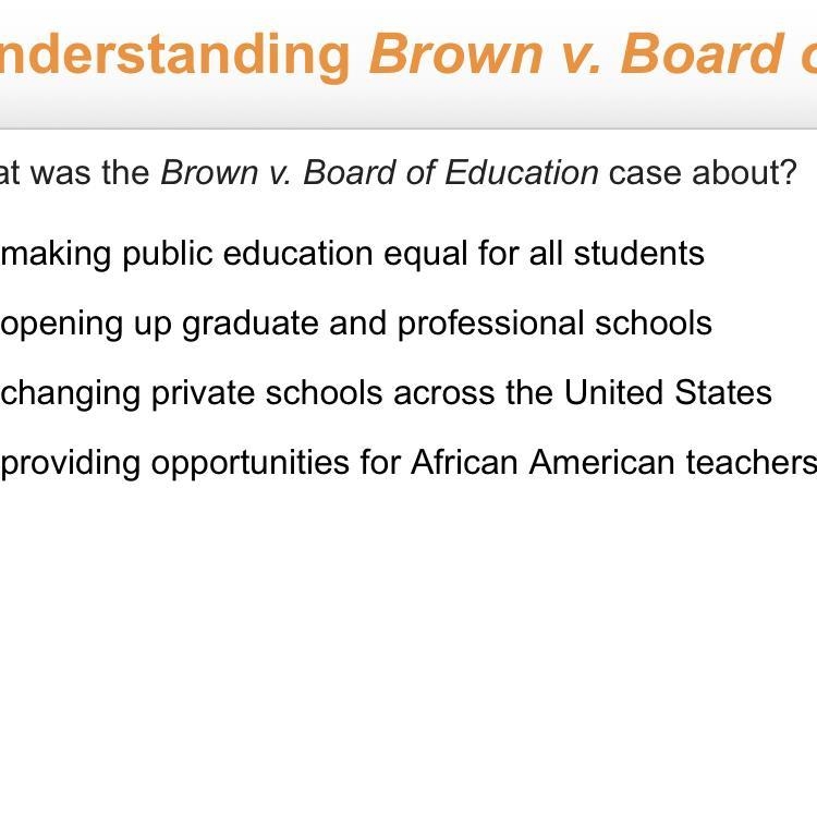 What was the Brown v. Board of Education case about?-example-1