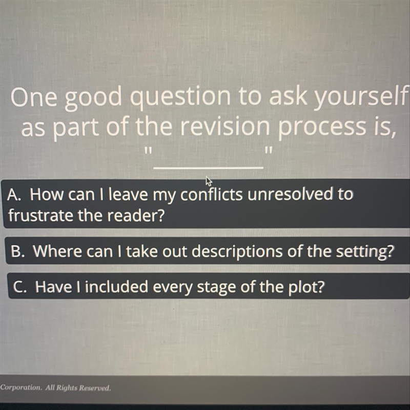 One good question to ask yourself as part of the revision process is-example-1