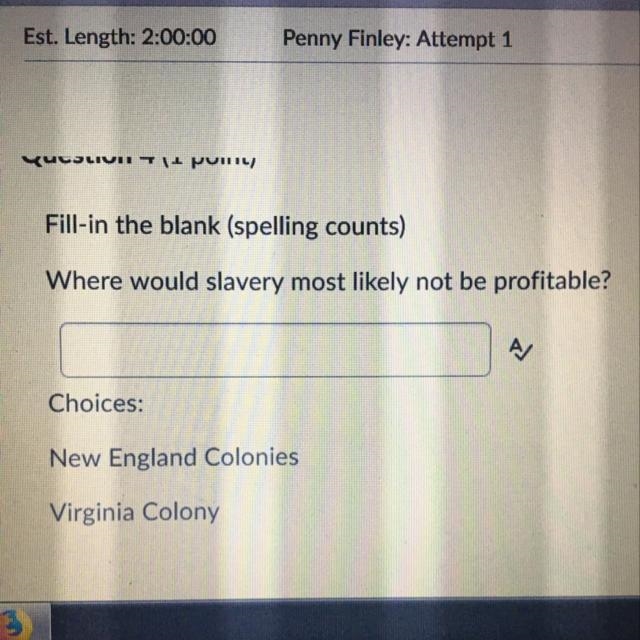 A. New England Colonies or B. Virginia Colony-example-1