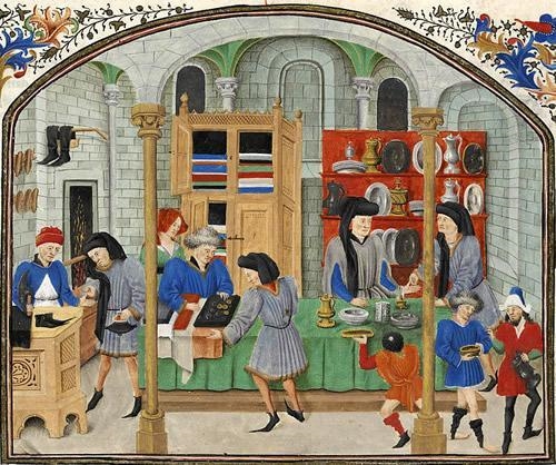 Public Domain Ethics, Politics, and Culture, a 15th century painting of a market in-example-1