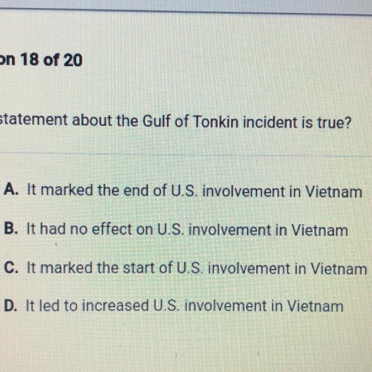 Which statement about the gulf of Tonkin incident is true?-example-1