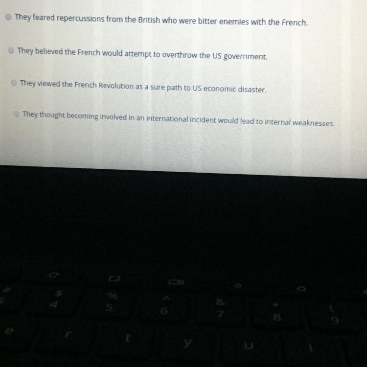 Why didn't the Federalists and Democratic-Republicans support the French Revolution-example-1