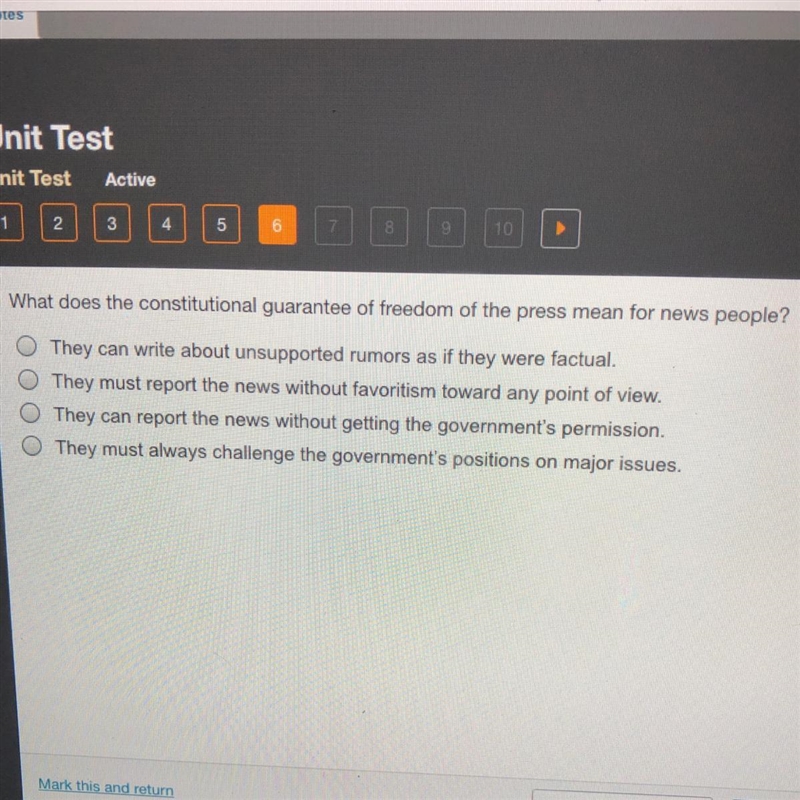 What does the constitutional guarantee of freedom of the press mean for news people-example-1