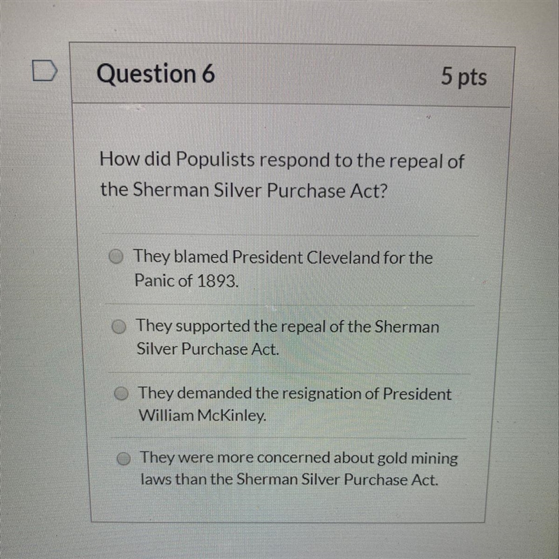 How did populists respond to the repeal of the sherman sliver purchase act?-example-1