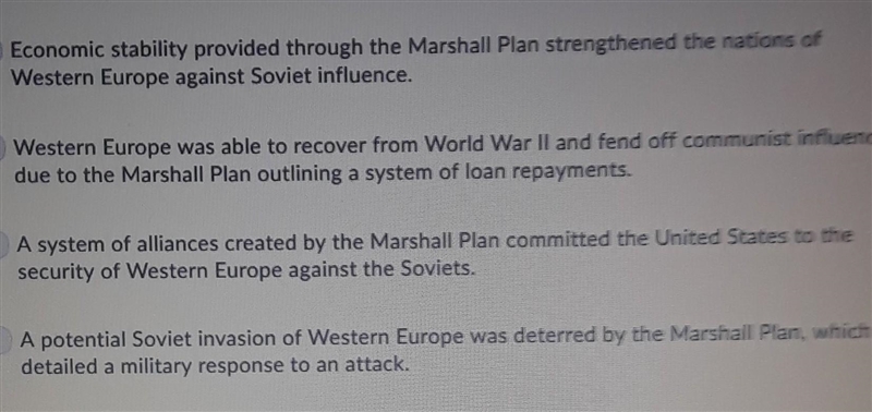 How did the Marshall Plan affect the course of the Cold War in Western Europe? ​-example-1