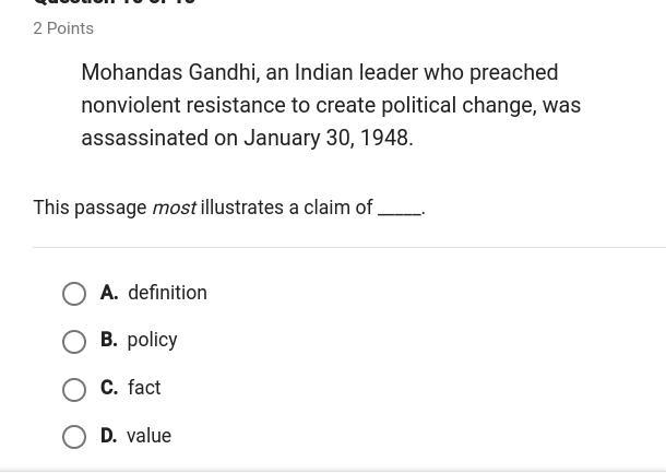 PLEASE HELP!! This passage most illustrates a claim of ____.-example-1