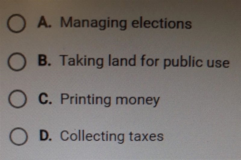 Which of these powers is delegated to the federal government?​-example-1