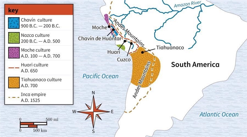 Use the map to answer the question. Which early culture ruled the area that would-example-1