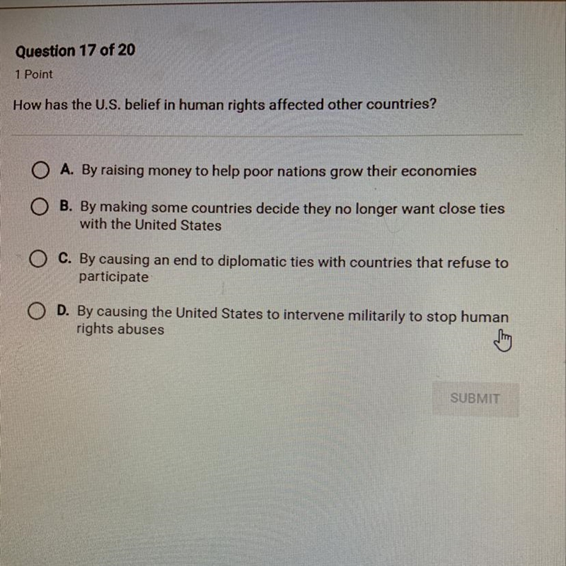 How has the U.S belief in in human Rights affected other countries?-example-1