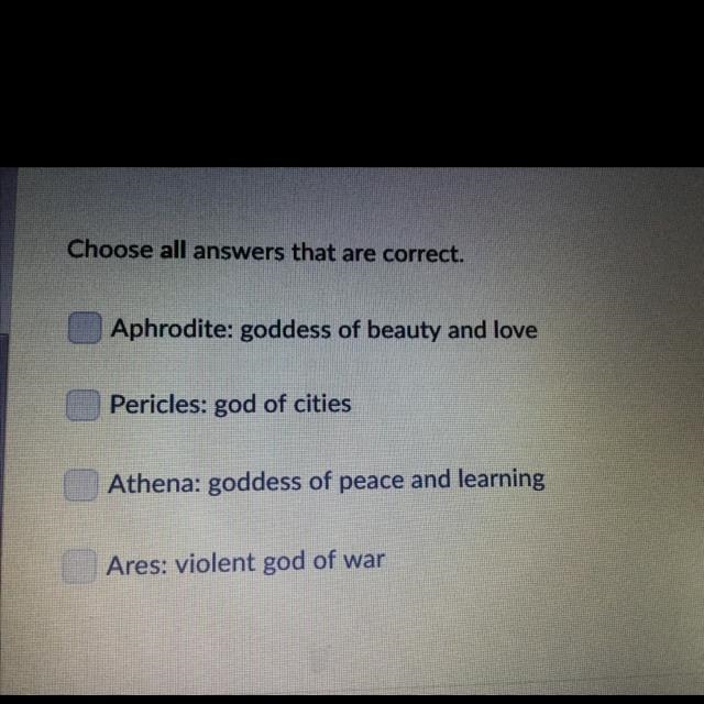 Select all that apply Which are Greek gods that are correctly paired with their roles-example-1