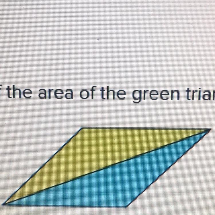 If the area of the green triangle is 12cm what is the area of the parallelogram O-example-1