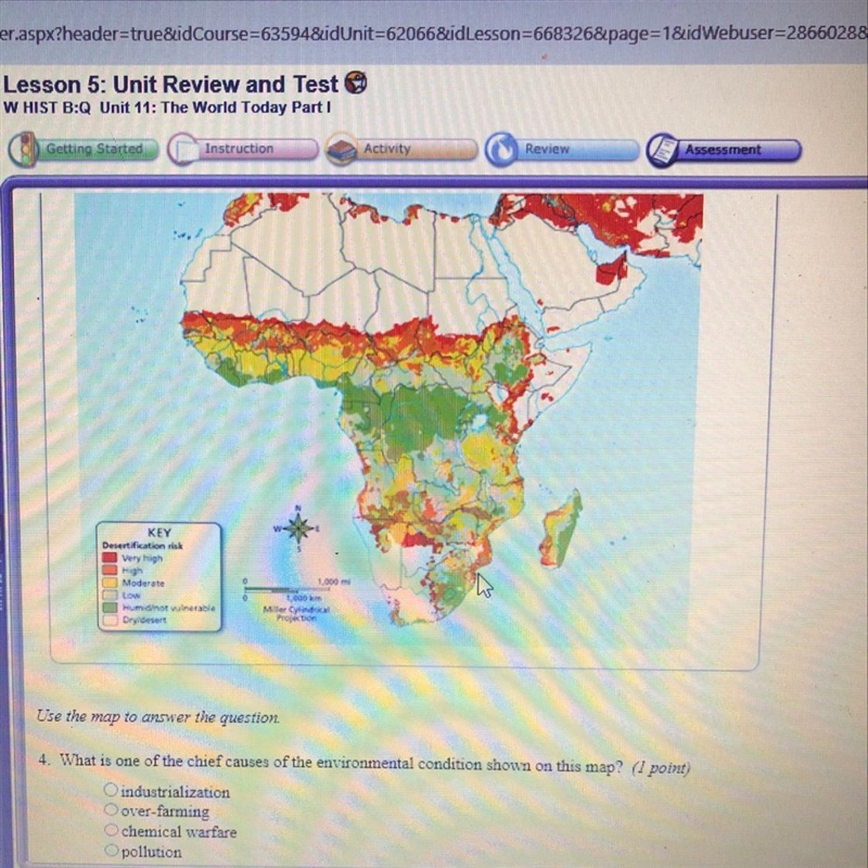 What is one of the chief causes of the environmental condition shown on this map ?-example-1