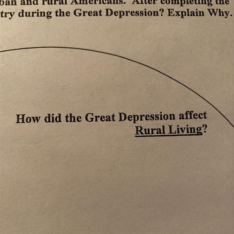 How did the great depression affect rural living ?-example-1